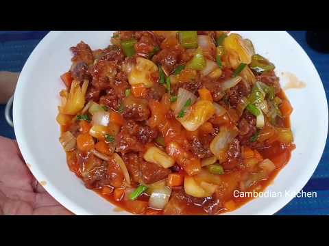 Fried Sweet And Sour Pork With Mix Vegetables - Cooking Delicious - Amazing Recipe Video