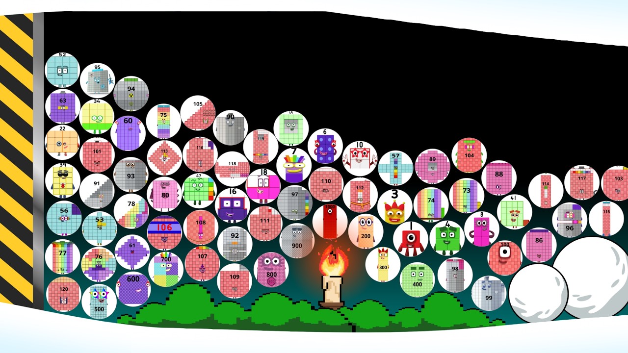 130 NUMBERBLOCK Marble Race - Who will survive? Round 4