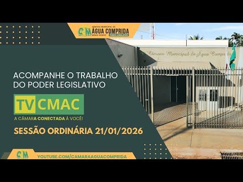 21/01/2026- Sessão Ordinária ocorrida na Sede da Câmara Municipal de Água Comprida