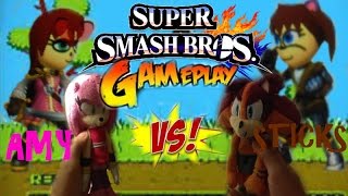 Super Smash Bros 3Ds Gameplay!!!! Amy VS Sticks!!!!!
