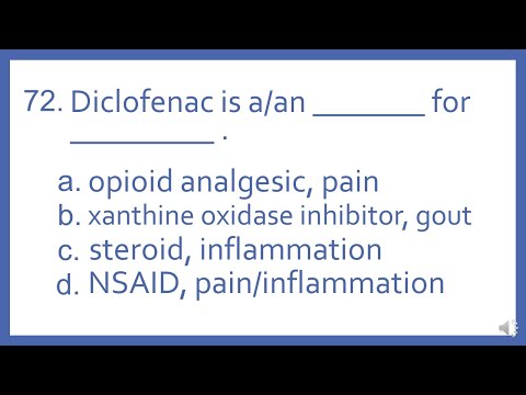 Top 200 Drugs Practice Test Question - Diclofenac is a/an _ for _ .