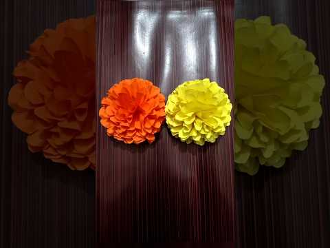 How to make Marigold Flowers 😱#shorts #youtubeshorts #viral #marigoldflower #nishucrafts #craft #diy