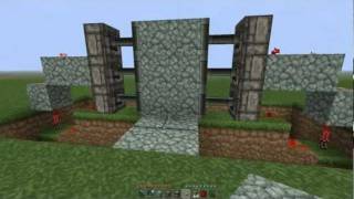 Minecraft - How to make sliding doors using sticky pistons (With Pressure Plates)