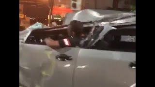 videos de risa  coche golpeado en la calle