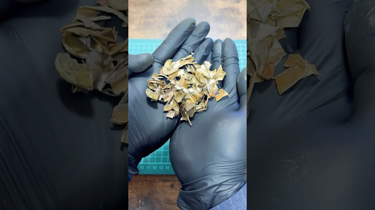 ヤフオクで13万の金着せ切羽24枚を溶かして売ると儲かるのか検証！#金塊ビンゴ #shortsfeed