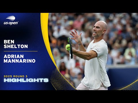 Ben Shelton vs. Adrian Mannarino Highlights | 2025 US Open Round 3