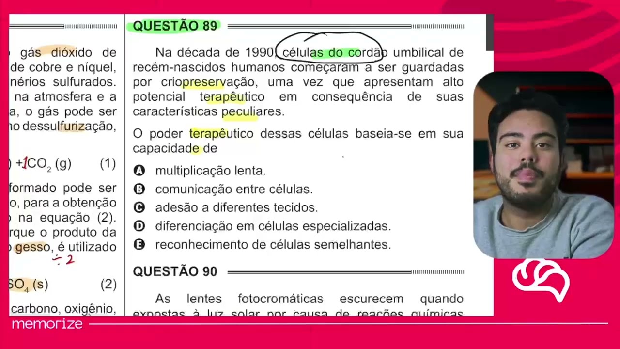 Resolução em Vídeo — Questão 89 ENEM 2014