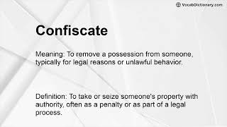 Confiscate Meaning