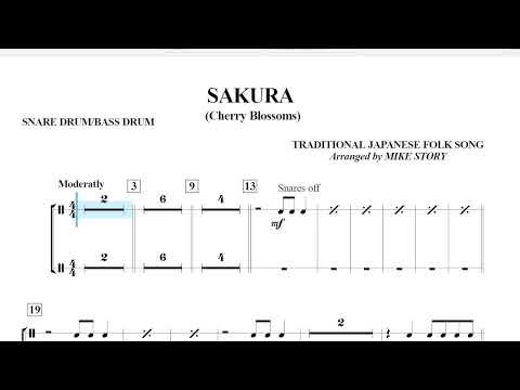Sakura (Michael Story) Snare & Bass Drum Play Along
