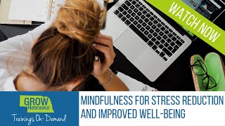 Mindfulness For Stress Reduction And Improved Well-Being Webinar