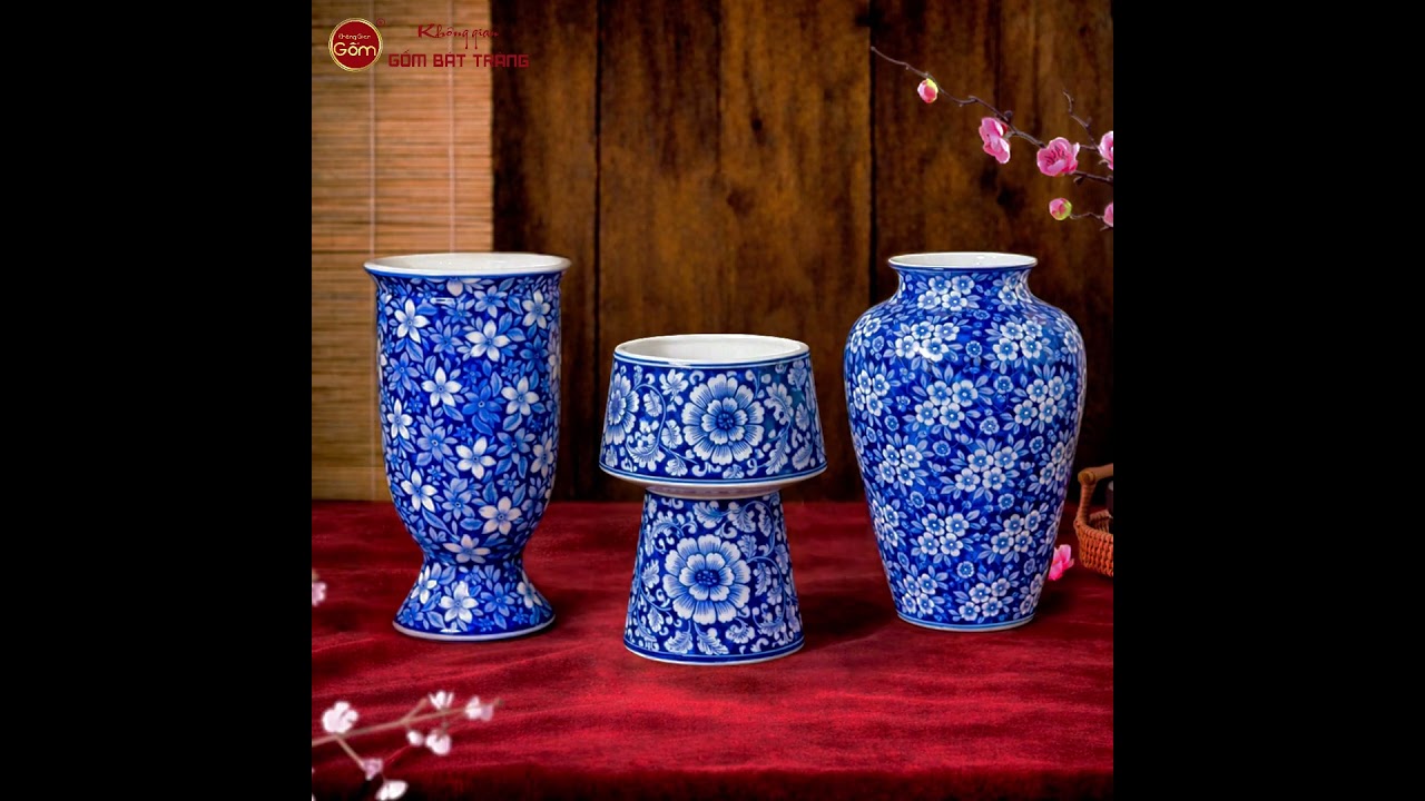 Lọ Hoa Dáng Nấm Họa Tiết Ngàn Hoa