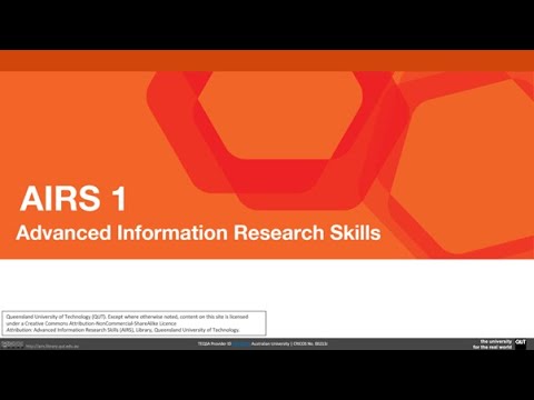 IFN001: AIRS  Module 1 - The Research Question