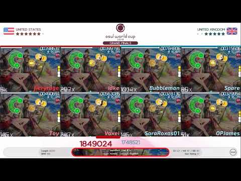 BUBBLEMAN IS GOD!!! 70 points!? | osu! World Cup 2018 Grand Finals: United States vs United Kingdom