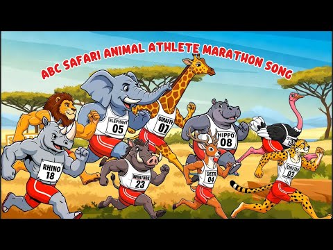 ABC Safari Animal Athlete Marathon Song | Olympic Race | Little Bunny Learns
