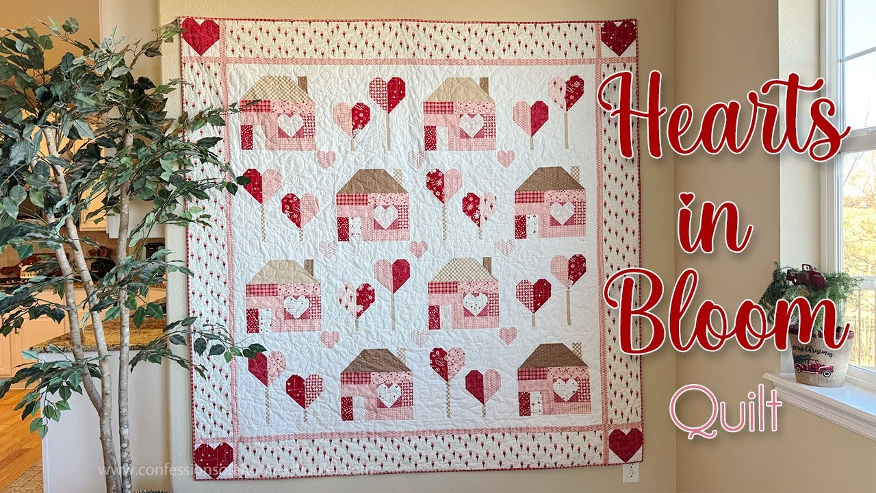Hearts in Bloom Quilt and Cross Stitch Pattern (Beginner Friendly!)