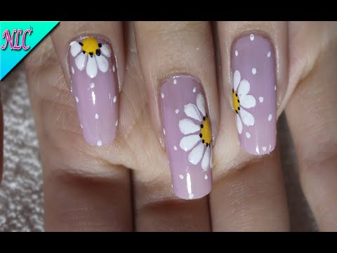 DISEÑO DE UÑAS MARGARITAS PARA MANOS PRINCIPIANTES – MARGARITAS NAIL ART – NLC
