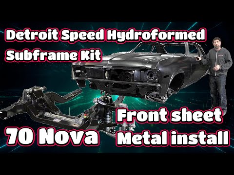 1970 Nova subframe install, fenders, hood radiator support. Build the front before welding the back