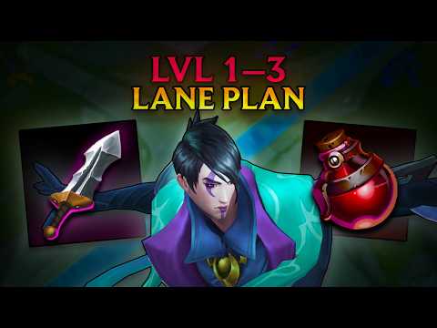 WIN Levels 1–3 on Aphelios (Lane Plan)