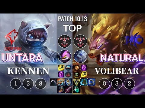 GRF Untara Kennen vs DMO Natural Volibear Top - KR Patch 10.13