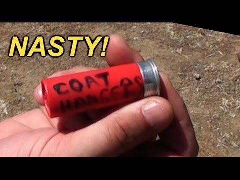 Crazy Homemade Flechettes for a Shotgun  TEST SHOT