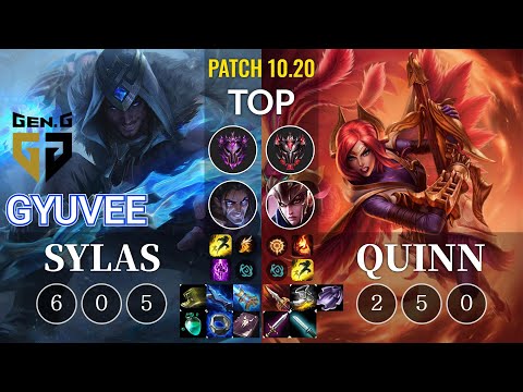 GEN gyuvee Sylas vs Quinn Top - KR Patch 10.20