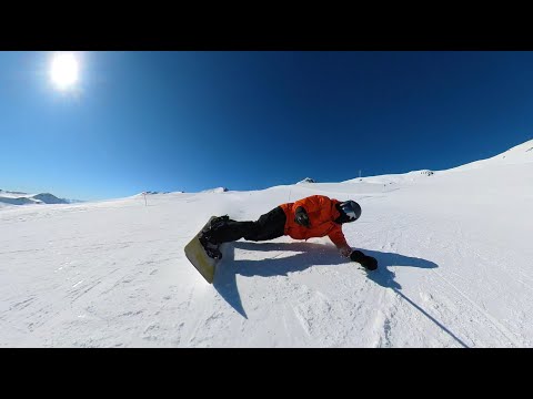 Snowboarding from La Siala to Sogn Martin at Flims/Laax, slope 26, 30 and 23