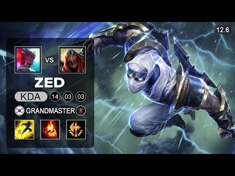 Zed vs Yone Mid - KR Grandmaster - Season 12 Patch 12.6
