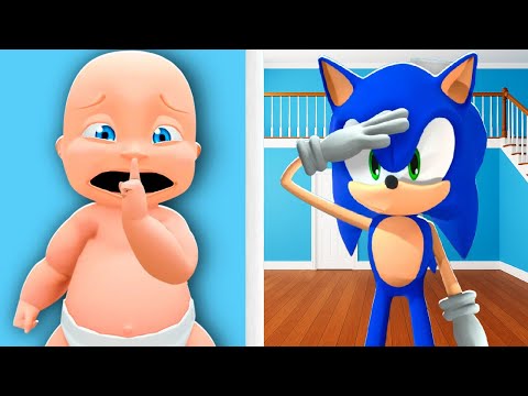 Baby and SONIC Play Hide and Seek!