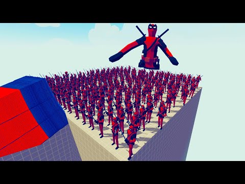 100x DEADPOOL + 1x GIANT vs 2x EVERY GOD - Totally Accurate Battle Simulator TABS
