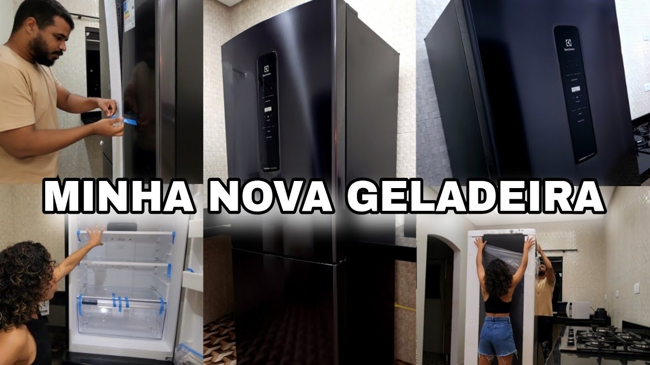 minha GELADEIRA CHEGOU | ELECTROLUX inverser autosense BLACK INOX 490L IB7B