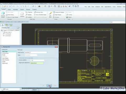 Revolved cross section in drawing Wildfire 5 (Vysunutý prierez)