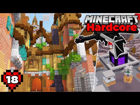 Minecraft 1 16 Hardcore Let's Play : Huge Castle Build, Dragon Fight, and Iron Farm!
