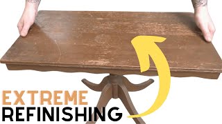 RESTORING a vintage walnut side table - WOOD REFINISHING with ODIE