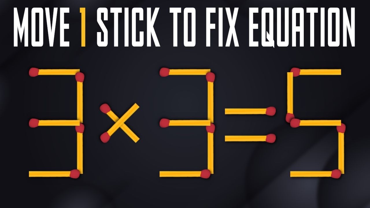 🧠Move 1 Stick To Make Equation Correct🧠 - Matchstick Puzzle Quiz