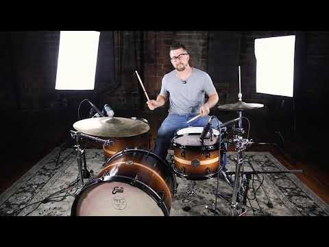 HHG Drums Oak Over Walnut, Walnut To Black Burst With Natural Pinstripe image 9