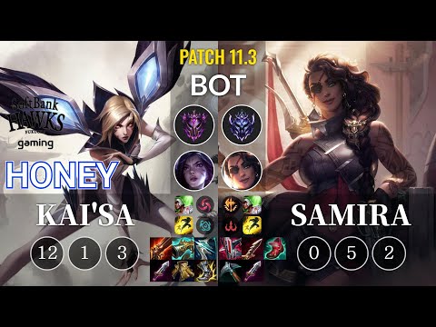 SHG Honey Kai'Sa vs Samira Bot - KR Patch 11.3