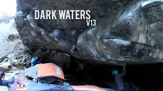 Video thumbnail of Dark Waters, V13. Clear Creek Canyon
