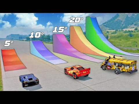 Which RAMP gives the longest JUMP to a PIXAR CAR in BeamNG.drive