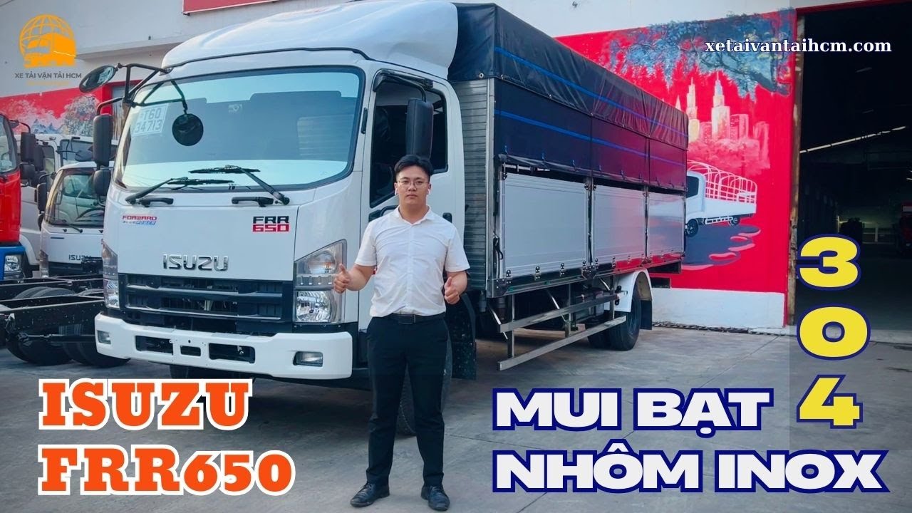 Đánh giá xe tải Isuzu FRR650 6 tấn 5 thùng mui bạt nhôm inox 304 chuyển chở hải sản, chất ăn mòn