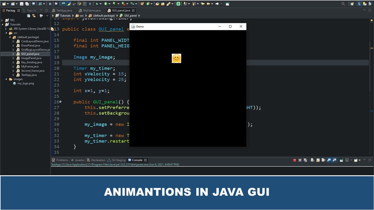 Java GUI Tutorial #35 - Animations In Java GUI