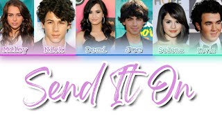 Demi Lovato, Selena Gomez, Miley Cyrus e Jonas Brothers - &quot;Send It On&quot; | Color Coded Lyrics