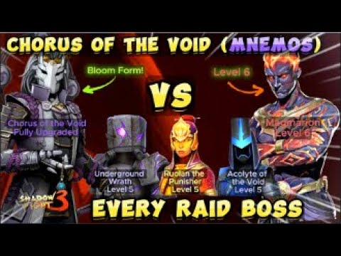 Chorus of the Void vs all Raid Bosses  - Shadow Fight 3
