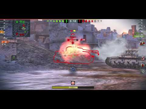 WoT Blitz, 1,4k damage, 5 kills, T-43