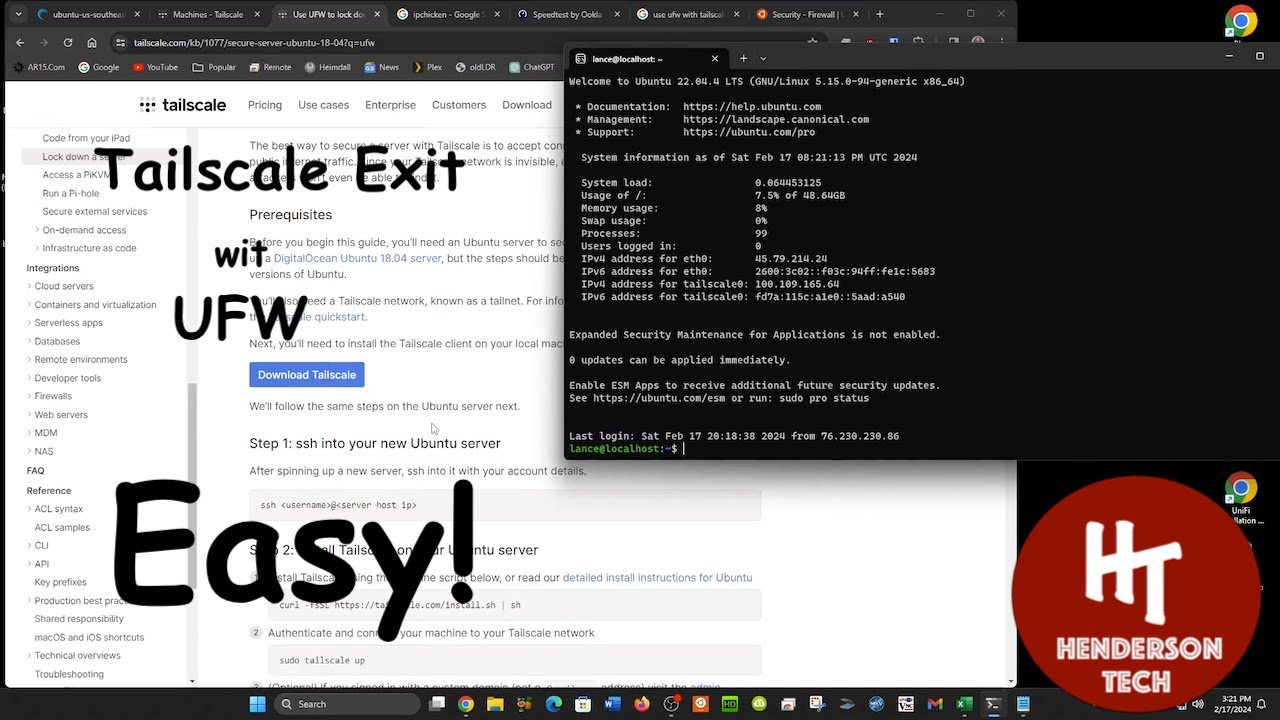 Tailscale Exit Node with UFW Firewall - Ubuntu
