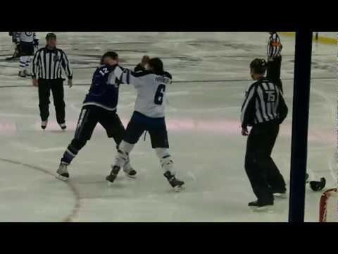 NHL Fight - Ron Hainsey vs Ryan Malone (Jets vs Lightning)