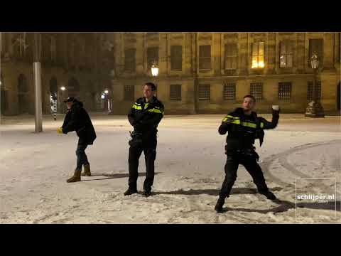 Amsterdam Snowball battle Police - February 7, 2021 05:10