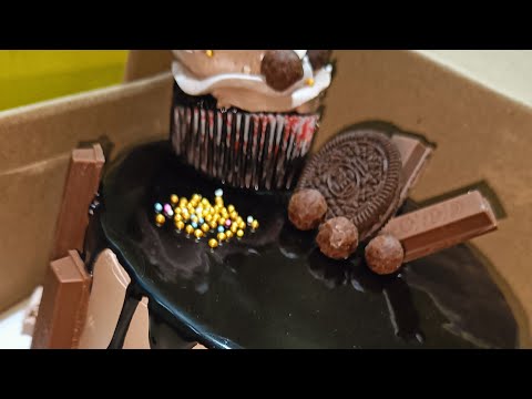 Cup cake & KitKat decoration chocolate cake ll 1/2 kg chocolate cake design ll