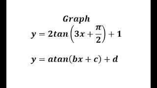 Graph a Tangent Transformation in the Form: y=atan(bx+c)+d