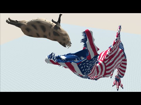 Slow Motion Giant Spinosaurus America Eats All Units - Animal Revolt Battle Simulator