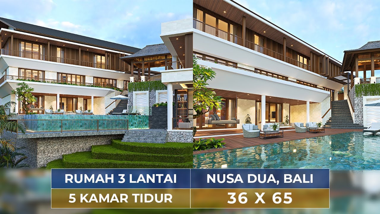 Video 3D Mrs. FRC 1436 Modern House 3 Floors Design - Nusa Dua, Bali